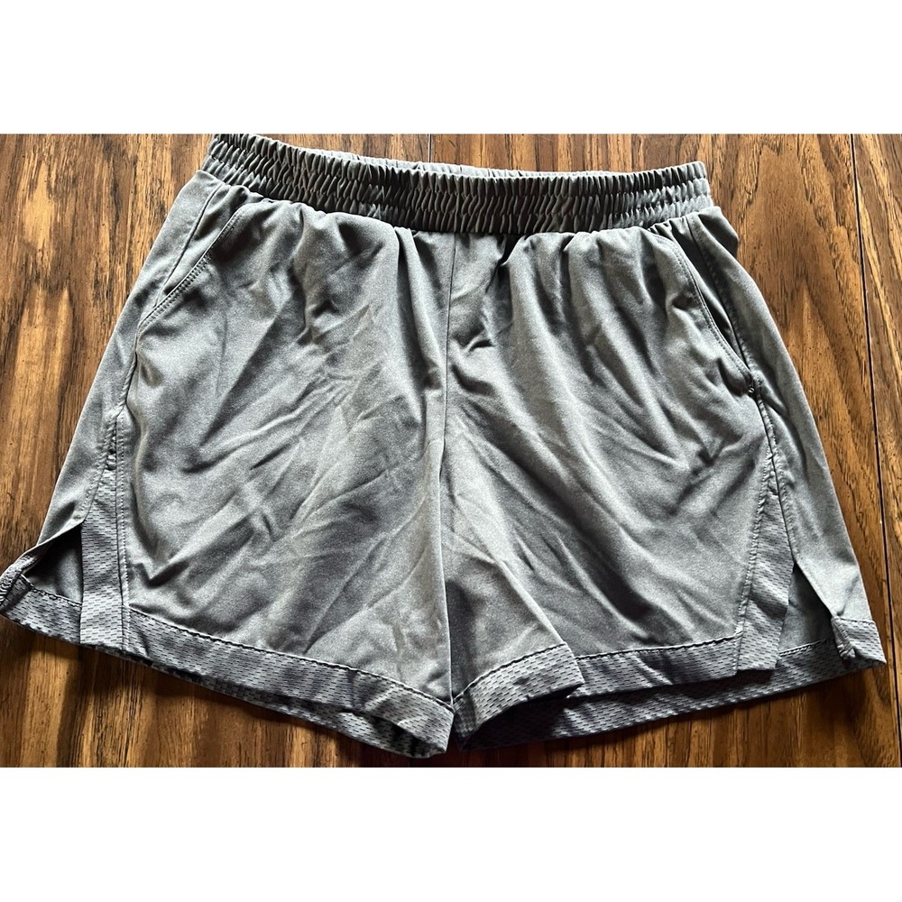 Athletic Works Womens Size XL Dri Works Pull On Shorts Mesh Gray Pockets Active
